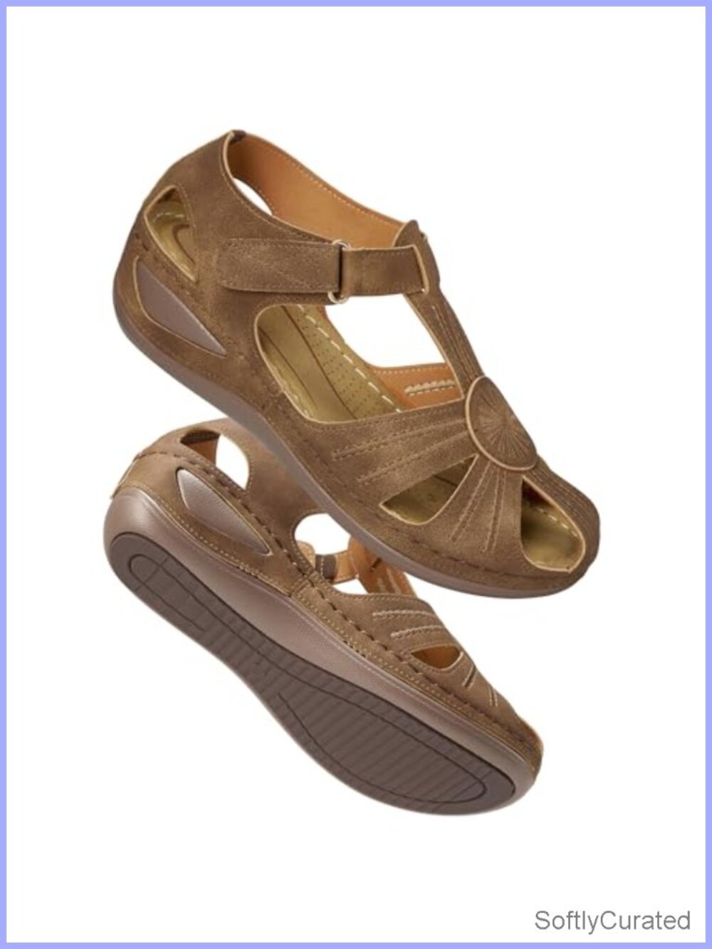 Women's Closed Toe Fisherman Sandals Faux Leather Wedge Adjustable Ankle Strap